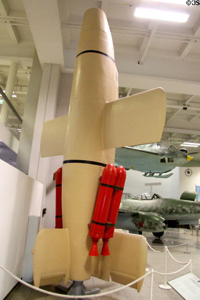 Bachem Ba 349 Natter rocket propelled vertically-launched interceptor aircraft (1944-5) under development when WWII ended at Deutsches Museum. Munich, Germany.