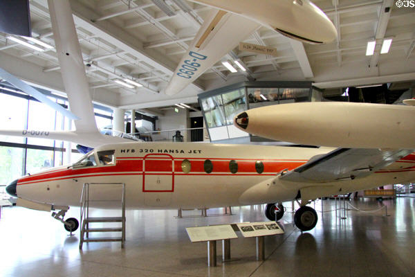 HFB 320 Hansa business jet (1964) made in Hamburg at Deutsches Museum. Munich, Germany.