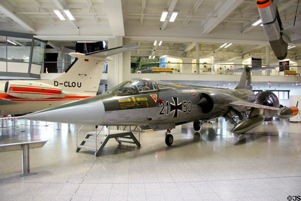 Lockheed F-104G Starfighter jet used by West German Air Force (1963) made in Burbank, CA at Deutsches Museum. Munich, Germany.