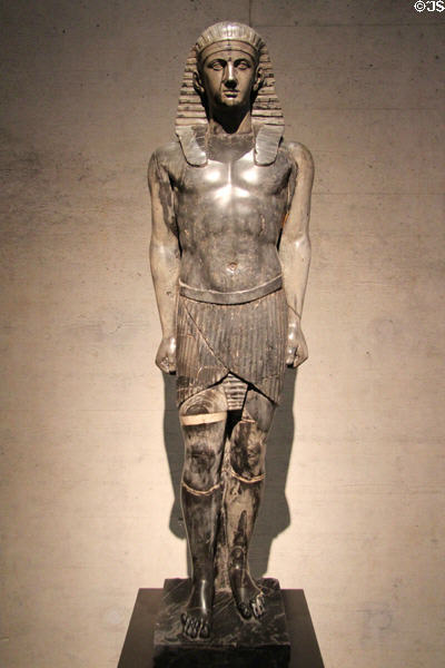 Egyptian-style Roman royal statue of marble ( c135) from Hadrian's Villa in Tivoli at Museum Ägyptischer Kunst. Munich, Germany.