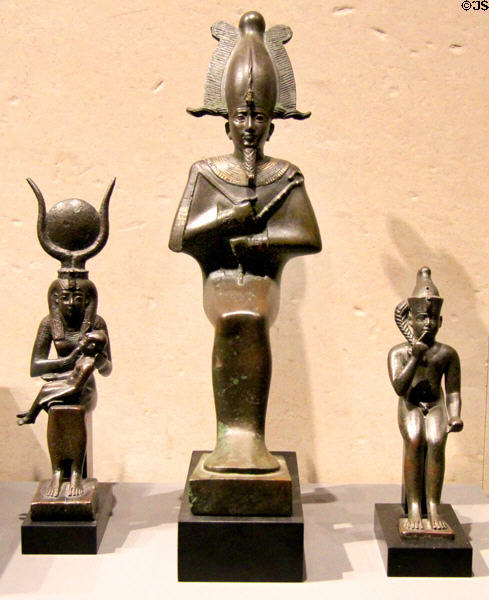 Bronze family of Osiris (7th-2ndC BCE) at Museum Ägyptischer Kunst. Munich, Germany.