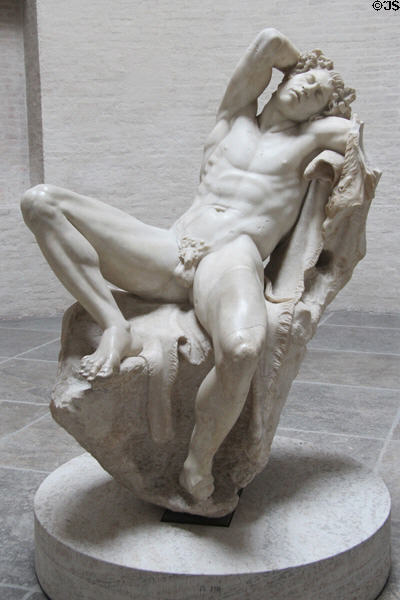 Barberini Faun (220 BCE) a drunk satyr of Hellenistic period discovered in 17th C at Glyptothek. Munich, Germany.