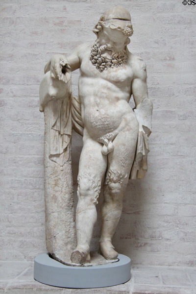 A silen (elderly satyr) statue (c330 BCE) Roman copy of Greek original at Glyptothek. Munich, Germany.