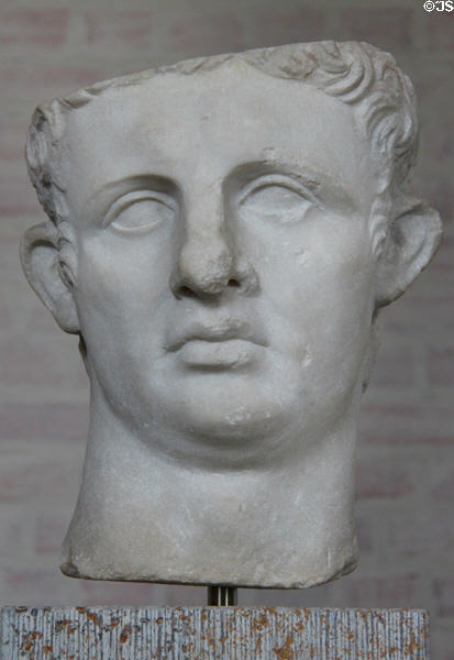 Roman Emperor Claudius (ruled 37-54 CE) portrait head at Glyptothek. Munich, Germany.
