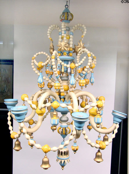 Candelabra made of beads at folk art Collection Gertrud Weinhold. Munich, Germany.