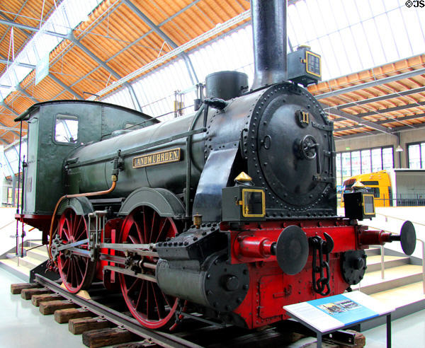 Landwührden passenger train steam locomotive (1867) by Krauss & Cie. at Deutsches Museum Transport Museum. Munich, Germany.