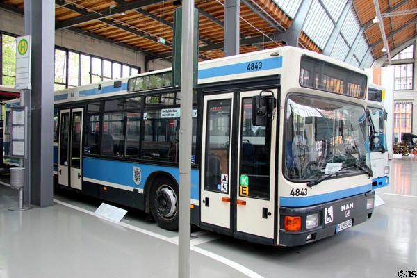MAN low floor bus NL202 (1991) used in Munich at Deutsches Museum Transport Museum. Munich, Germany.