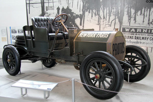 Protos Racer (1907) first car to arrive in Paris after 'Great Race' from New York by Protos GmbH of Berlin at Deutsches Museum Transport Museum. Munich, Germany.