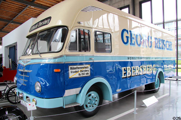 Büssing moving truck (1963) from Brunswick at Deutsches Museum Transport Museum. Munich, Germany.