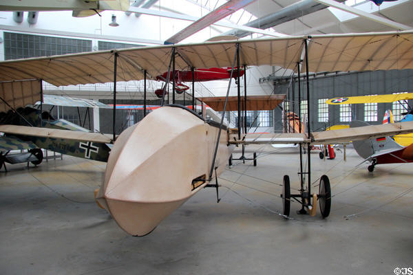 Otto biplane (replica of 1912 original) by Flugmachinenwerke Gustav Otto of Munich at Deutsches Museum Flugwerft Schleissheim. Munich, Germany.