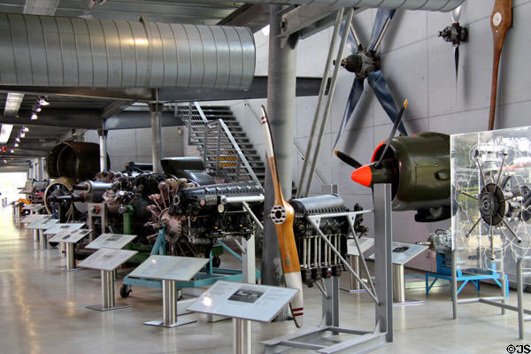 Collection of aircraft engines at Deutsches Museum Flugwerft Schleissheim. Munich, Germany.
