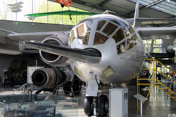 Nose detail of Dornier Do31 E-3 turbojet VTOL transport prototype (1967-9) at Deutsches Museum Flugwerft Schleissheim. Munich, Germany.