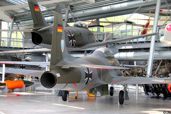 Jet trainer & fighters of German Air Force at Deutsches Museum Flugwerft Schleissheim. Munich, Germany.