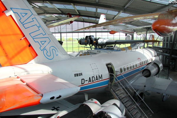 VFW 614 / ATTAS research aircraft (1985) based upon German-developed commercial passenger jet at Deutsches Museum Flugwerft Schleissheim. Munich, Germany.