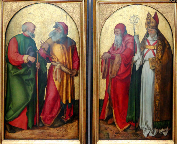 Sts. Joseph, Joachim, Simeon & Lazarus painting by Albrecht Dürer at Alte Pinakothek. Munich, Germany.