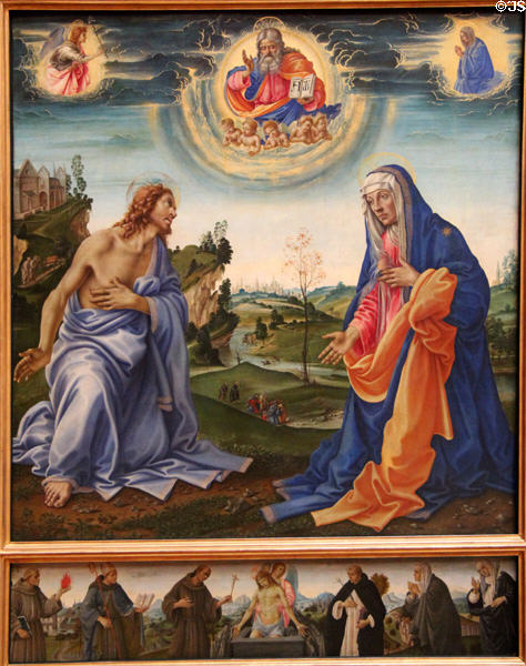 Christ & Maria painting by Filippino Lippi at Alte Pinakothek. Munich, Germany.