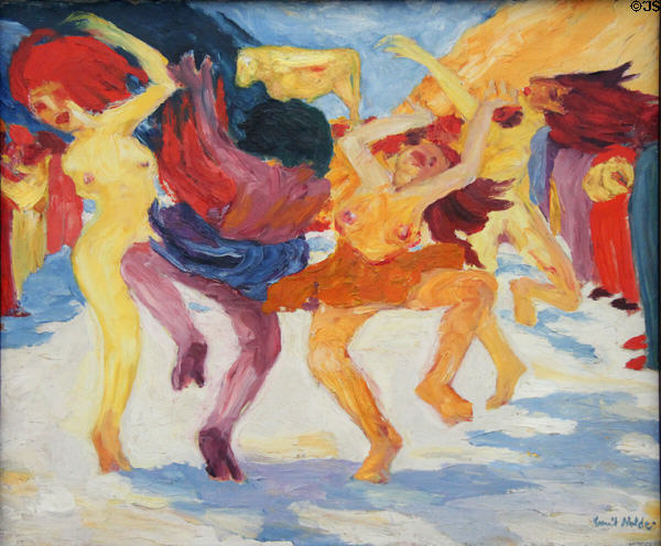 Dance around Golden Calf painting (1910) by Emil Nolde at Pinakothek der Moderne. Munich, Germany.