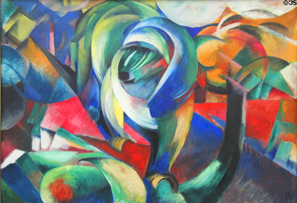 The Mandrill painting (1913) by Franz Marc at Pinakothek der Moderne. Munich, Germany.