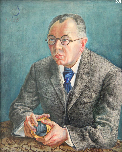 Image of Photographer Hugo Erfurth painting (1925) by Otto Dix at Pinakothek der Moderne. Munich, Germany.