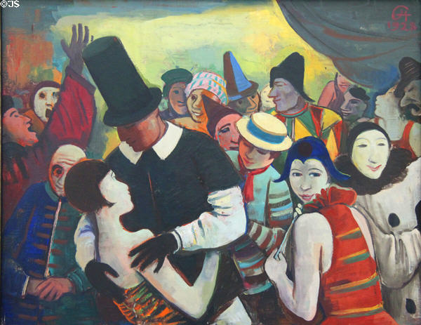 Great Carnival painting (1928) by Karl Hofer at Pinakothek der Moderne. Munich, Germany.