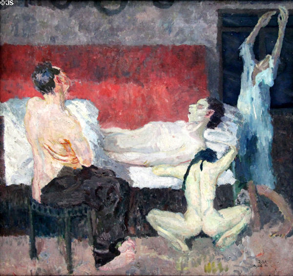Great Death Scene painting (1906) by Max Beckmann at Pinakothek der Moderne. Munich, Germany.