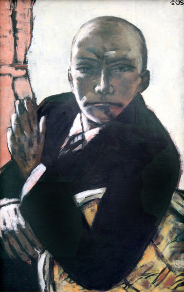 Self Portrait in Black (1944) by Max Beckmann at Pinakothek der Moderne. Munich, Germany.