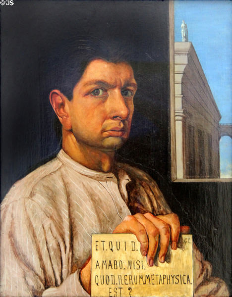 Self portrait (1920) by Giorgio de Chirico at Pinakothek der Moderne. Munich, Germany.