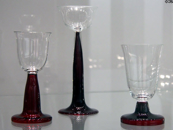 Glass chalices (1900-1) by Peter Behrens for Rheinische Glashütten of Cologne at Pinakothek der Moderne. Munich, Germany.