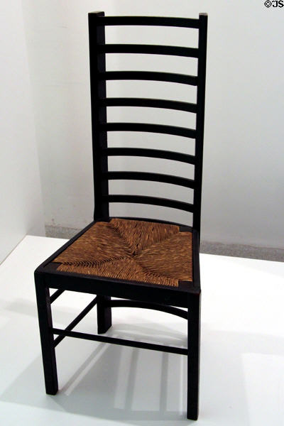 Chair (1903) by Charles Rennie Mackintosh for Alex Martin of Glasgow at Pinakothek der Moderne. Munich, Germany.