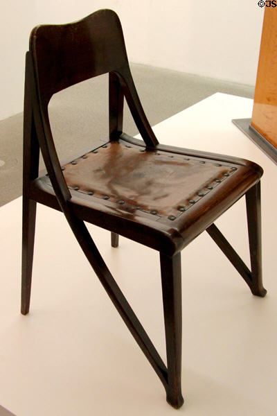 Music room chair (1898-9) by Richard Riemerschmid for Vereinigte Werkstätten für Kunst im Handwerk of Munich at Pinakothek der Moderne. Munich, Germany.