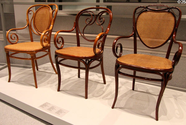 Bentwood armchairs (c1860s-90s) by Thonet Brothers of Vienna at Pinakothek der Moderne. Munich, Germany.