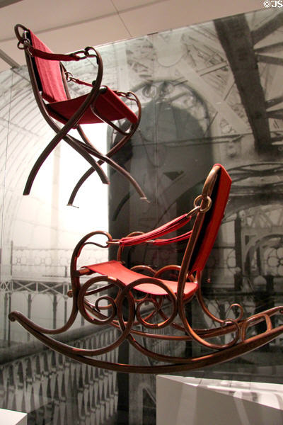 Folding & rocking chairs (c1880s-90s) by Thonet Brothers of Vienna at Pinakothek der Moderne. Munich, Germany.