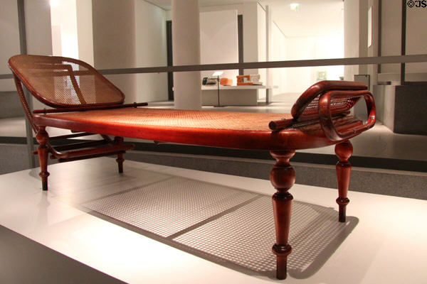 Bentwood sleeping sofa (c1890) by Thonet Brothers of Vienna at Pinakothek der Moderne. Munich, Germany.