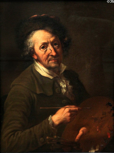 Self portrait (1791) by Franz Ignaz Oefele at Neue Pinakothek. Munich, Germany.