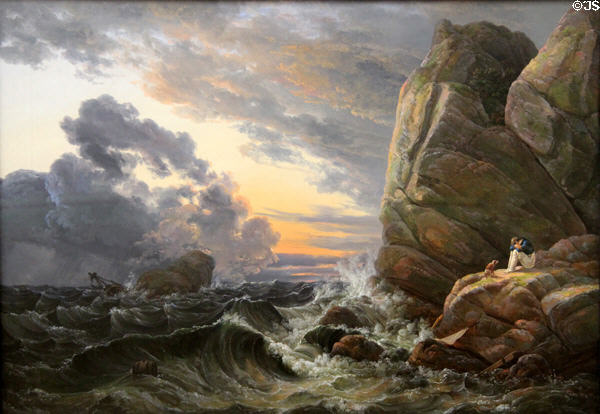 Morning after Stormy Night painting (1819) by Johan Christian Dahl at Neue Pinakothek. Munich, Germany.