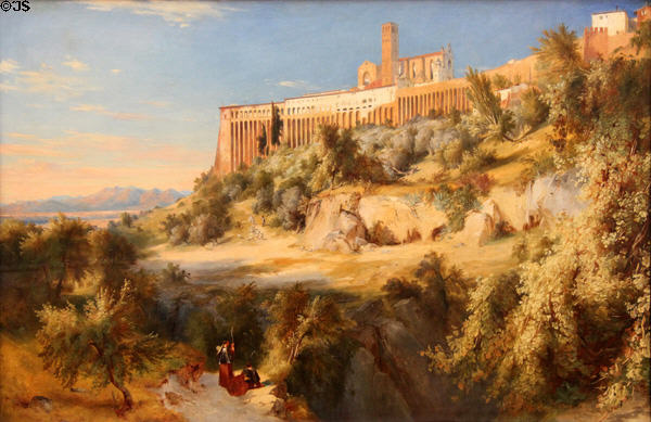 View of Assisi painting (1832-5) by Carl Blechen at Neue Pinakothek. Munich, Germany.