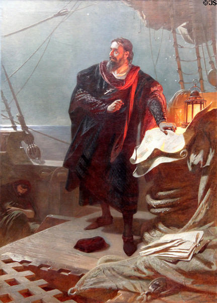 Columbus painting (1865) by Carl Theodor von Piloty at Neue Pinakothek. Munich, Germany.