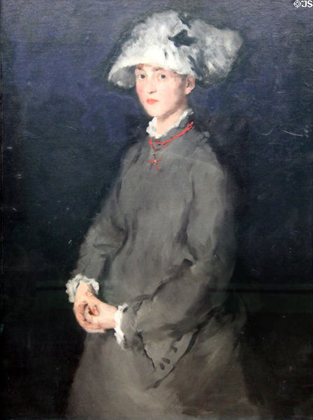 Portrait of Lina Kirchdorffer (1871) by Wilhelm Leibl at Neue Pinakothek. Munich, Germany.