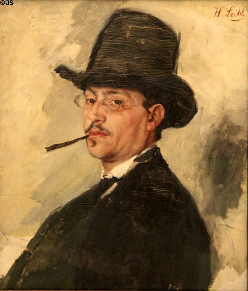 Portrait of Painter Carl Schuch (1876) by Wilhelm Leibl at Neue Pinakothek. Munich, Germany.