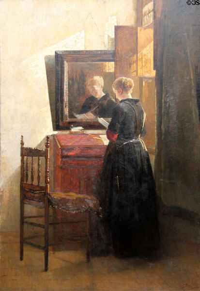 Sunshine in House & Heart painting (1885-90) by Christoffel Bisschop at Neue Pinakothek. Munich, Germany.