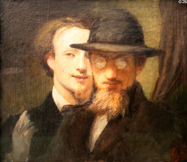 Double portrait of Marées & Lenbach (1863) by Hans von Marées at Neue Pinakothek. Munich, Germany.