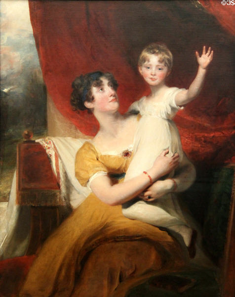 Lady Orde with daughter Anne portrait (1810-12) by Thomas Lawrence at Neue Pinakothek. Munich, Germany.