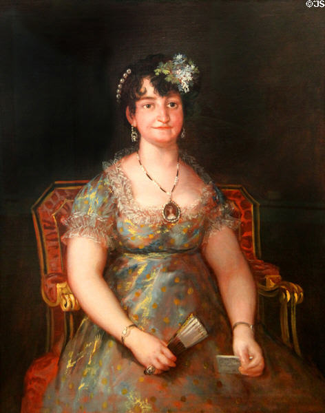 Marquesa de Caballero portrait (1807) by Francisco de Goya at Neue Pinakothek. Munich, Germany.
