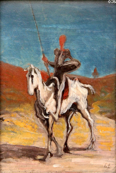 Don Quixote painting (c1868) by Honoré Daumier at Neue Pinakothek. Munich, Germany.