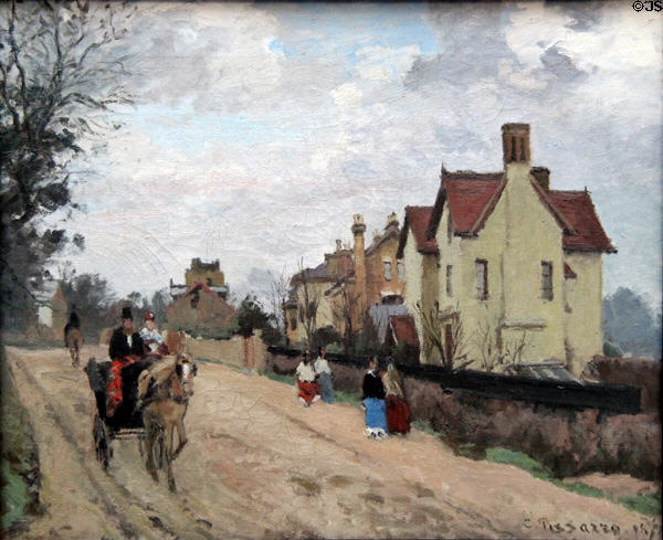 Street in Upper Norwood painting (1871) by Camille Pissaro at Neue Pinakothek. Munich, Germany.