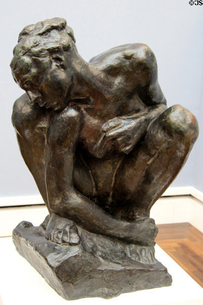 Crouching Woman sculpture (c1880-2) by Auguste Rodin at Neue Pinakothek. Munich, Germany.