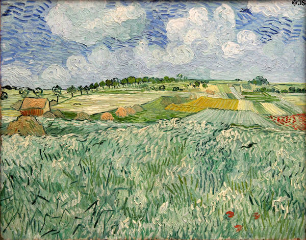 Plain near Auvers painting (1890) by Vincent van Gogh at Neue Pinakothek. Munich, Germany.