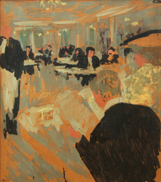 Cafe Scene painting (c1908-10) by Édouard Vuillard at Neue Pinakothek. Munich, Germany.