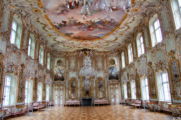 Gilded mirror Rococo ballroom (1765-70) in Municipal Art Gallery at Schaezler Palace. Augsburg, Germany.