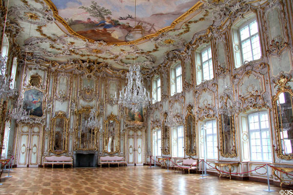 Gilded mirror Rococo ballroom (1765-70) in Municipal Art Gallery at Schaezler Palace. Augsburg, Germany.